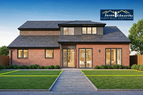 Home extension focusing on boundary line Yateley